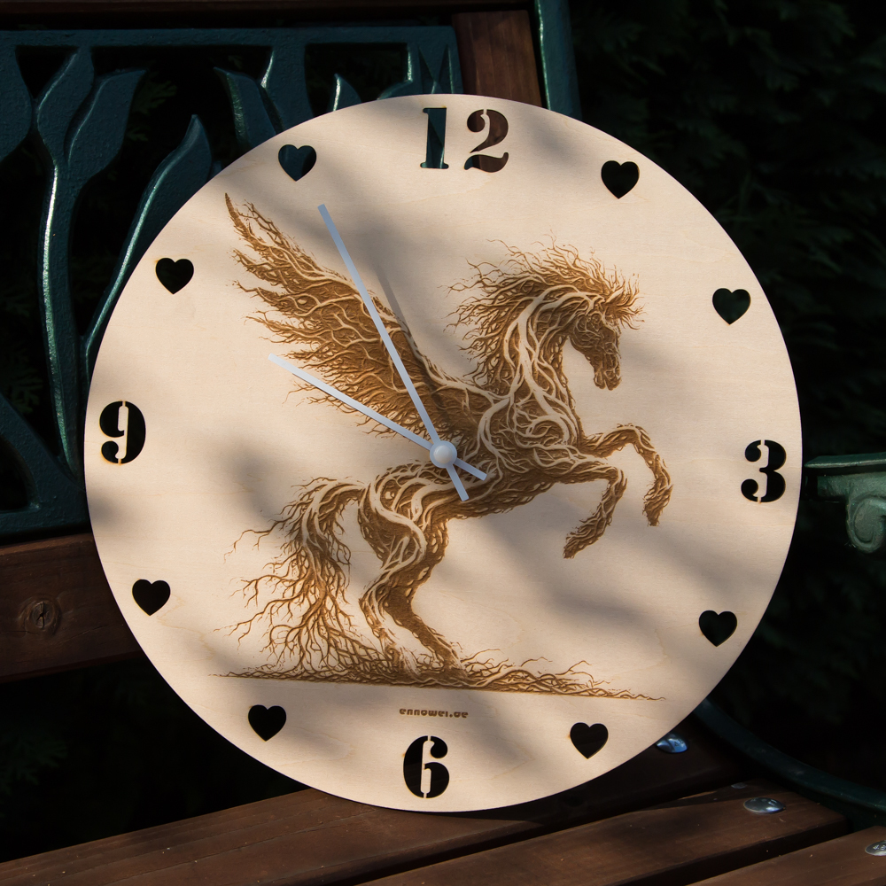 Holzuhr Modell Pferd_01